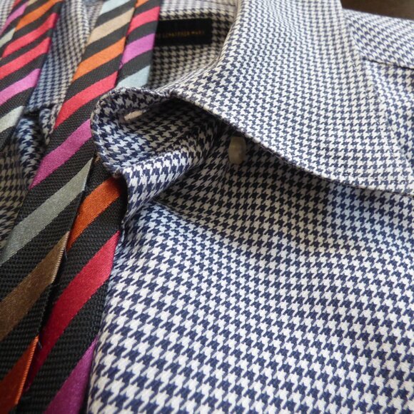 Houndstooth Black & White Shirt/Hart Schaffner Marx, size M - Picture 10 of 11